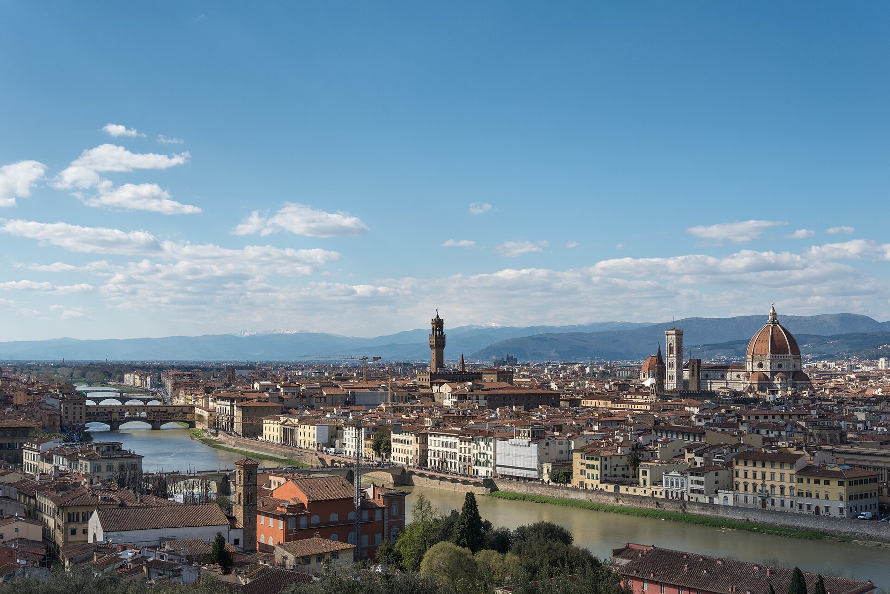 Florence and the Arno River, viewed from Piazzale Michelangelo